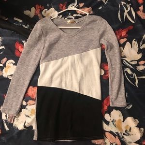 Blocked sweater dress